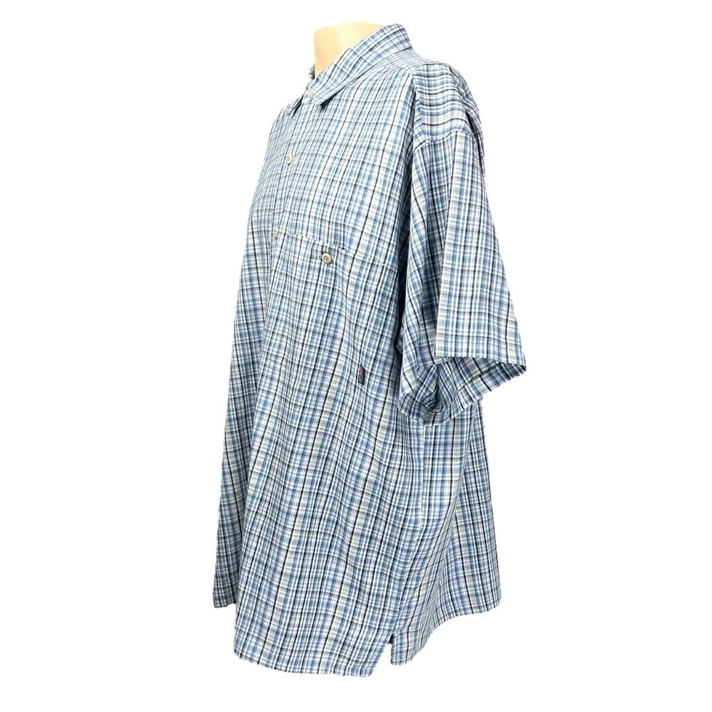Patagonia Short Sleeve Shirt XL Plaid Blue White - Picture 4 of 8
